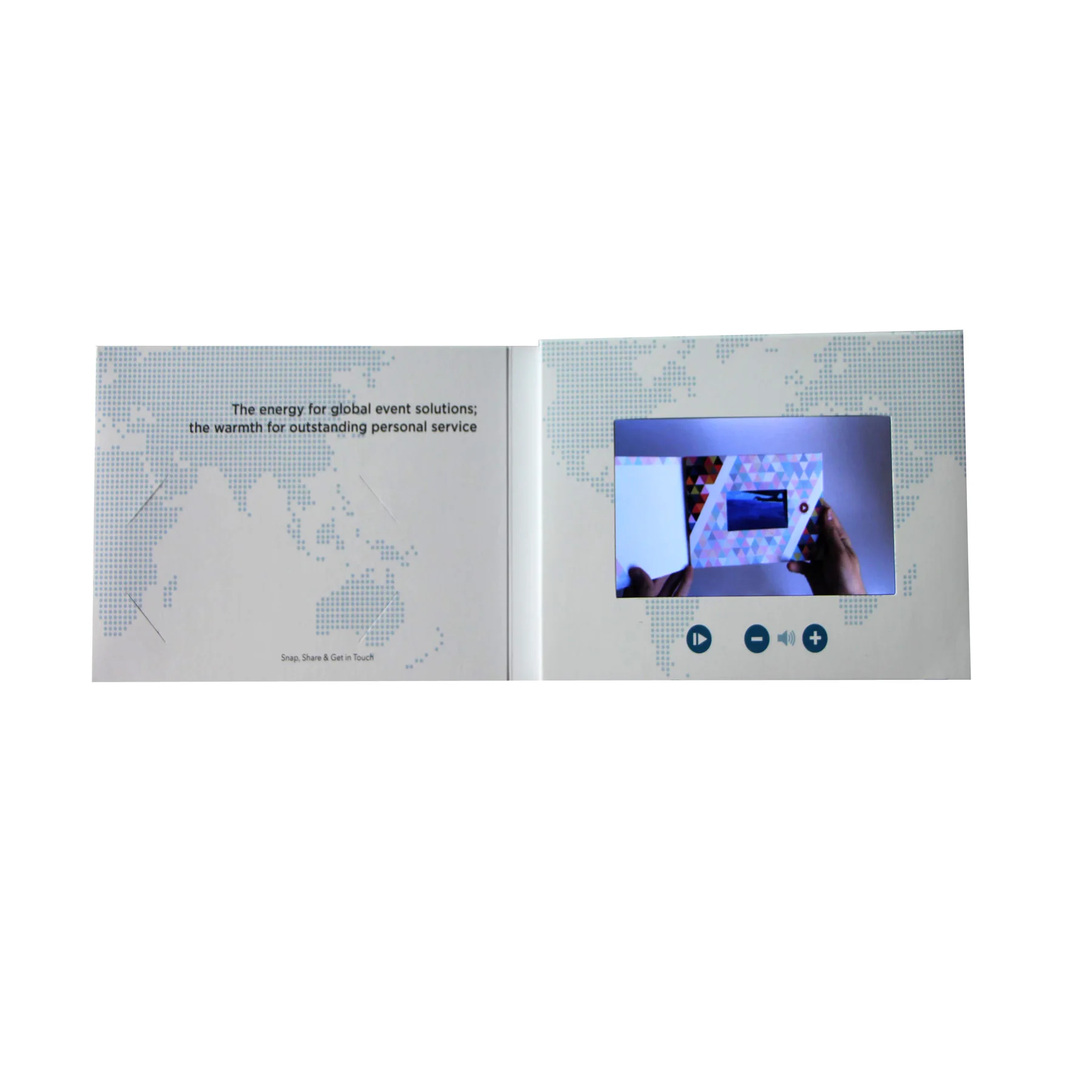 Cheap 4.3 inch screen book video brochure A6 video greeting cards with 2 years warranty