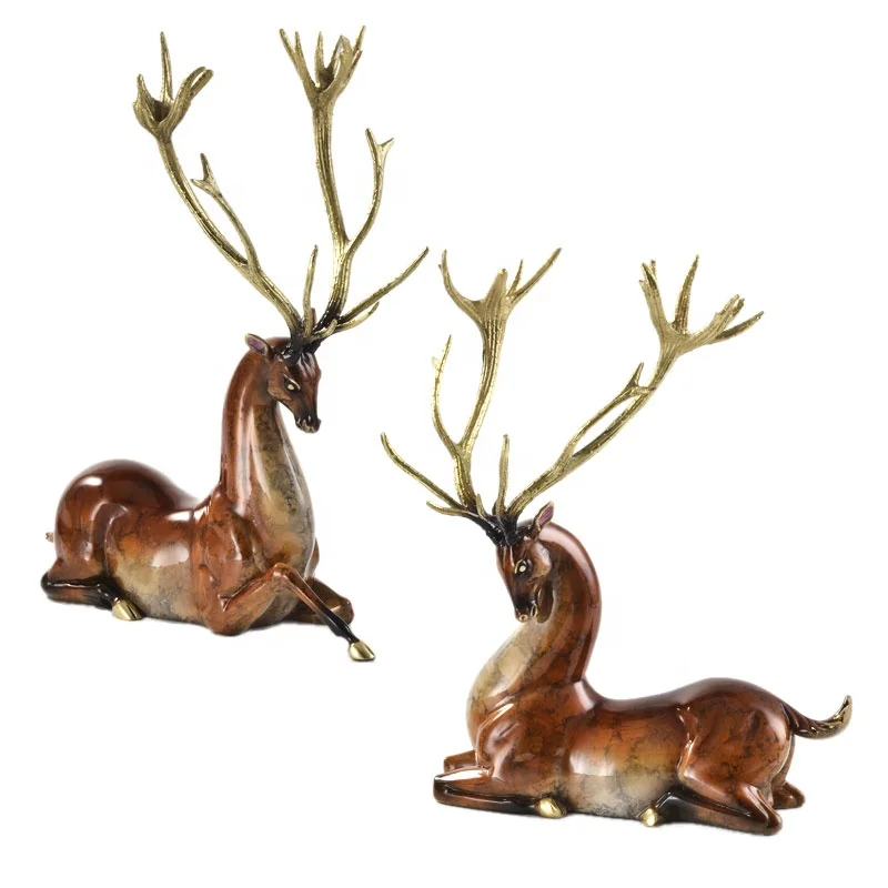 Fine Copper Table Decoration High Quality Deer Ornament Desk Exquisite Handicrafts Affordable Luxury Gift Present