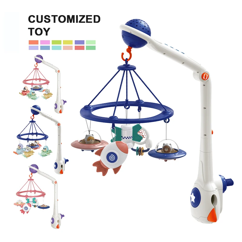 Многофункциональный детский мобильный телефон Zhorya с вращающейся кроватью и световой проекцией радиоуправляемая детская кроватка для младенцев