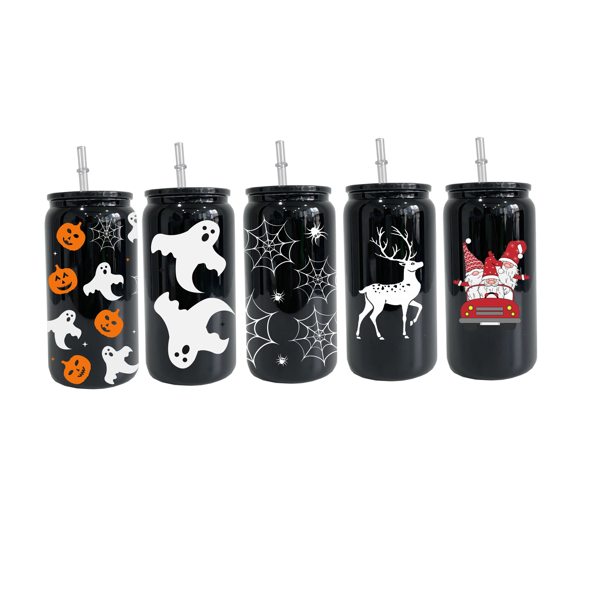 cold drink wholesale bulk beer glasses drinking tumblers black beer glass can for vinyl for iced coffee, soda, Pop