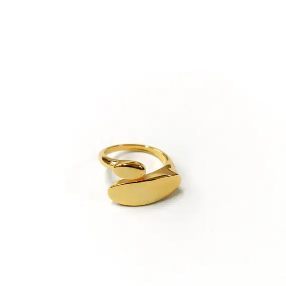 
European and American original simple light luxury 18k gold irregular opening ring 