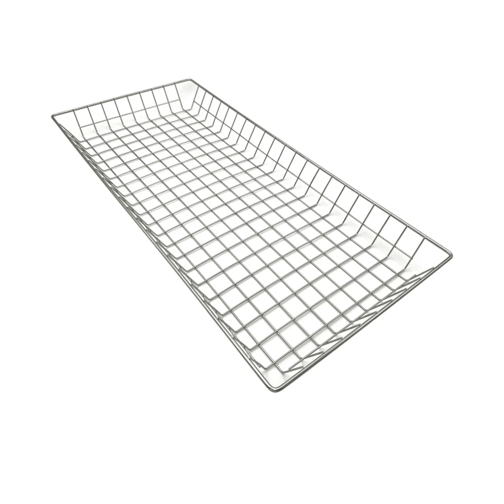 Stainless Steel Wire Mesh Storage Basket with Stand for Efficient Home Organization wire basket with wood handles