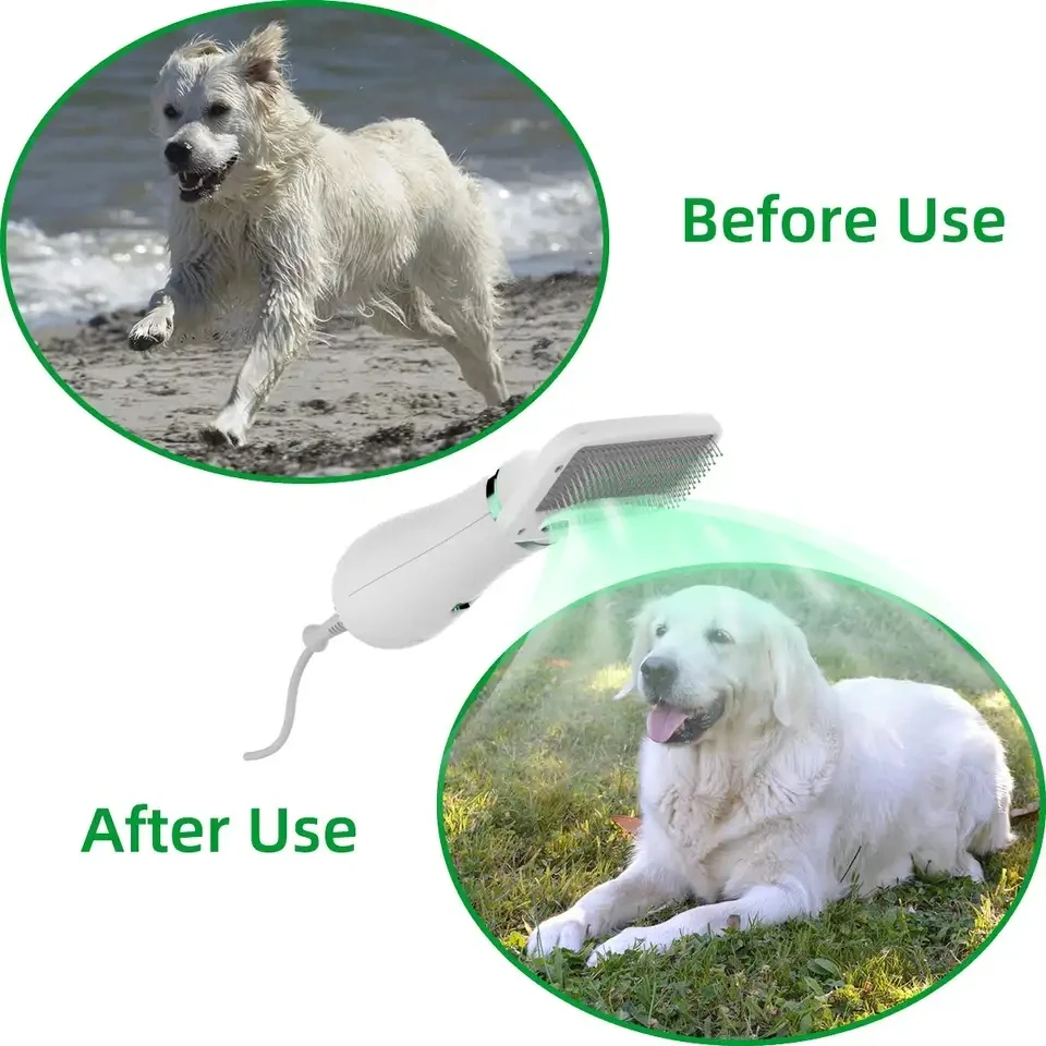New Design Pet Grooming Brush Dog Hair Dryer Adjustable Temperature 2 In 1 Pet Brush Dryer