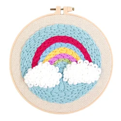 Rainbow Needle Punch Kit Cross Stitch DIY Needlecrafts Customized Pattern Embroidery Set from Manufacturer