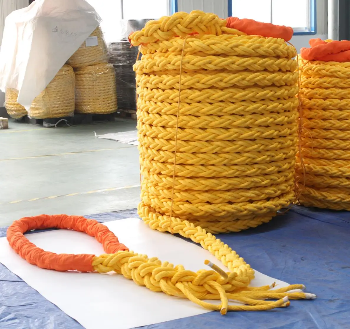 Toughline 8/12 Strands Synthetic PP Monofilament Hawser Rope  for Ship mooring