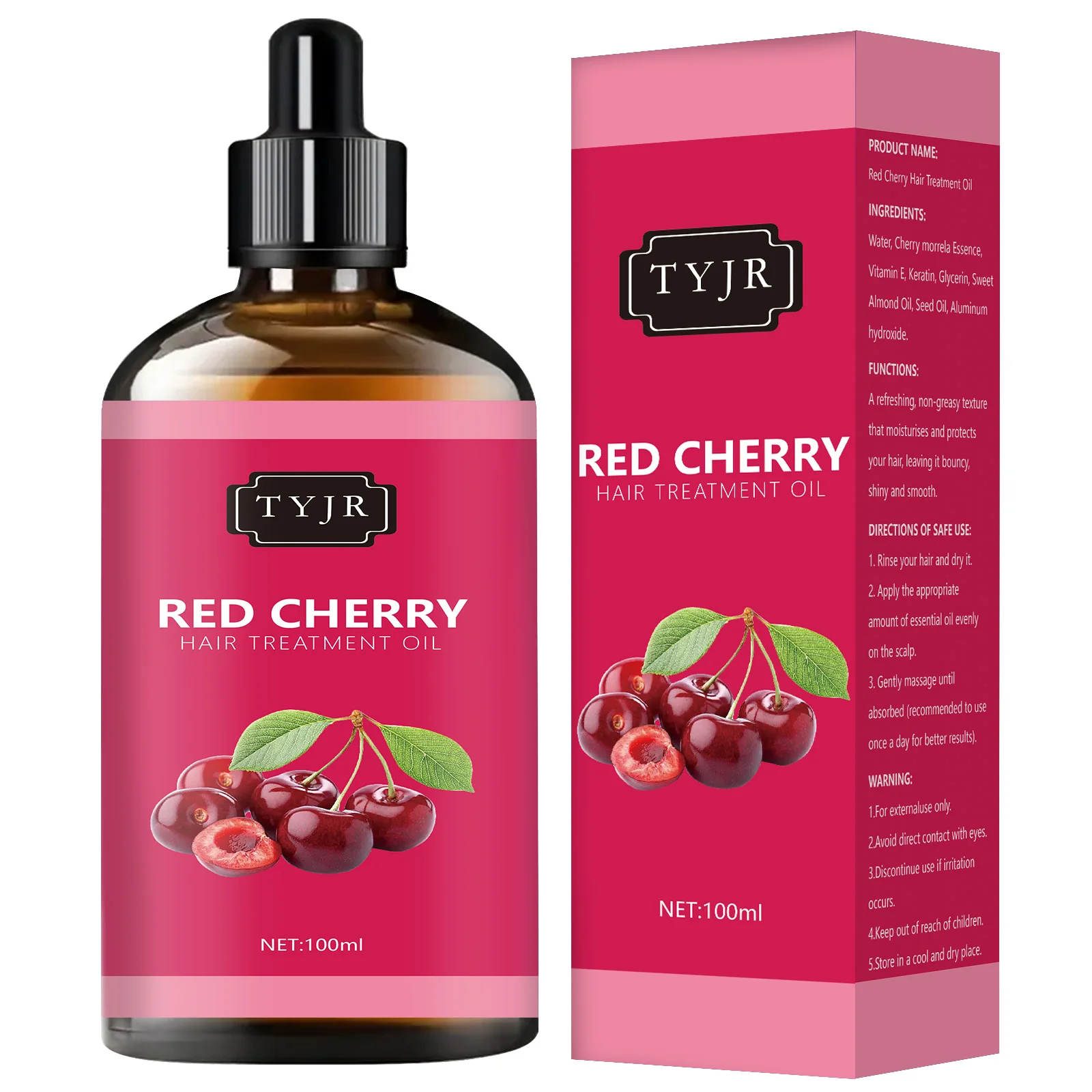 100ml cherry hair care essential oil is beneficial for nourishing, moisturizing, and glossy hair care
