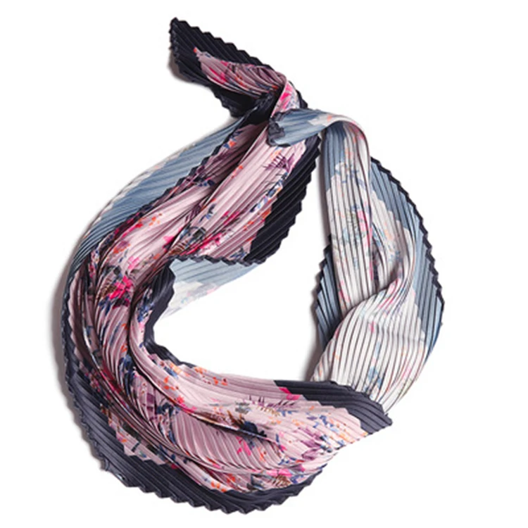 Women Small Square Scarf Breathable Lightweight Neckerchief Printed Silk Scarf