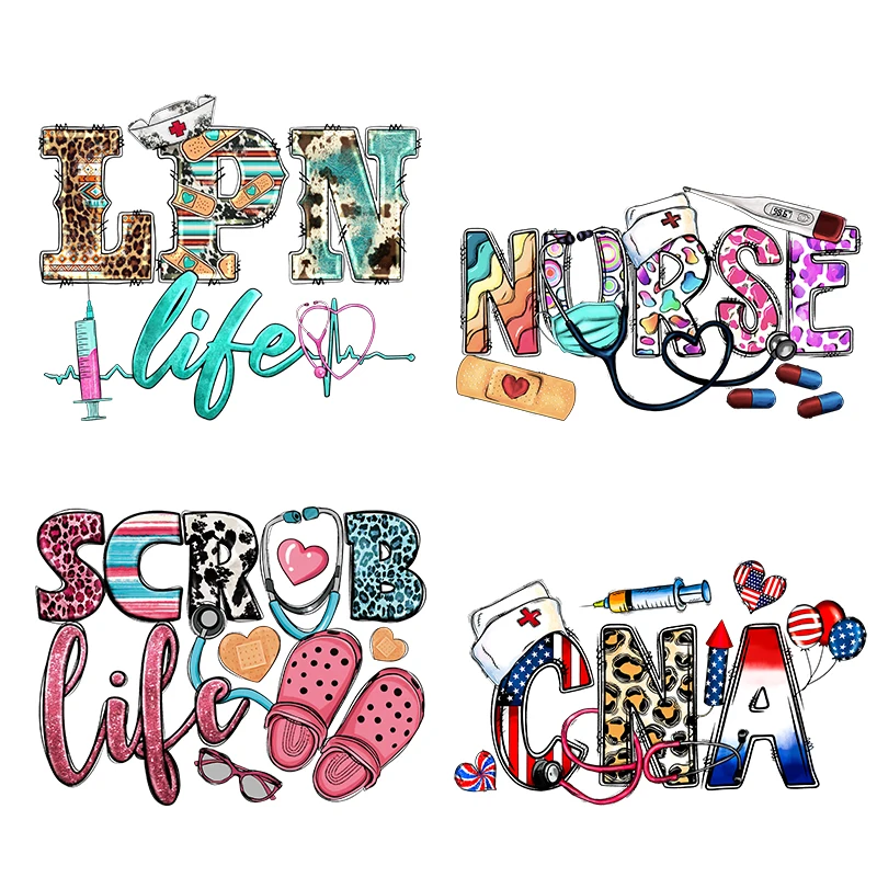 Custom LPN personality DIY pattern designs DTF Transfers Designs Ready To Press Plastisol heat transfer color images