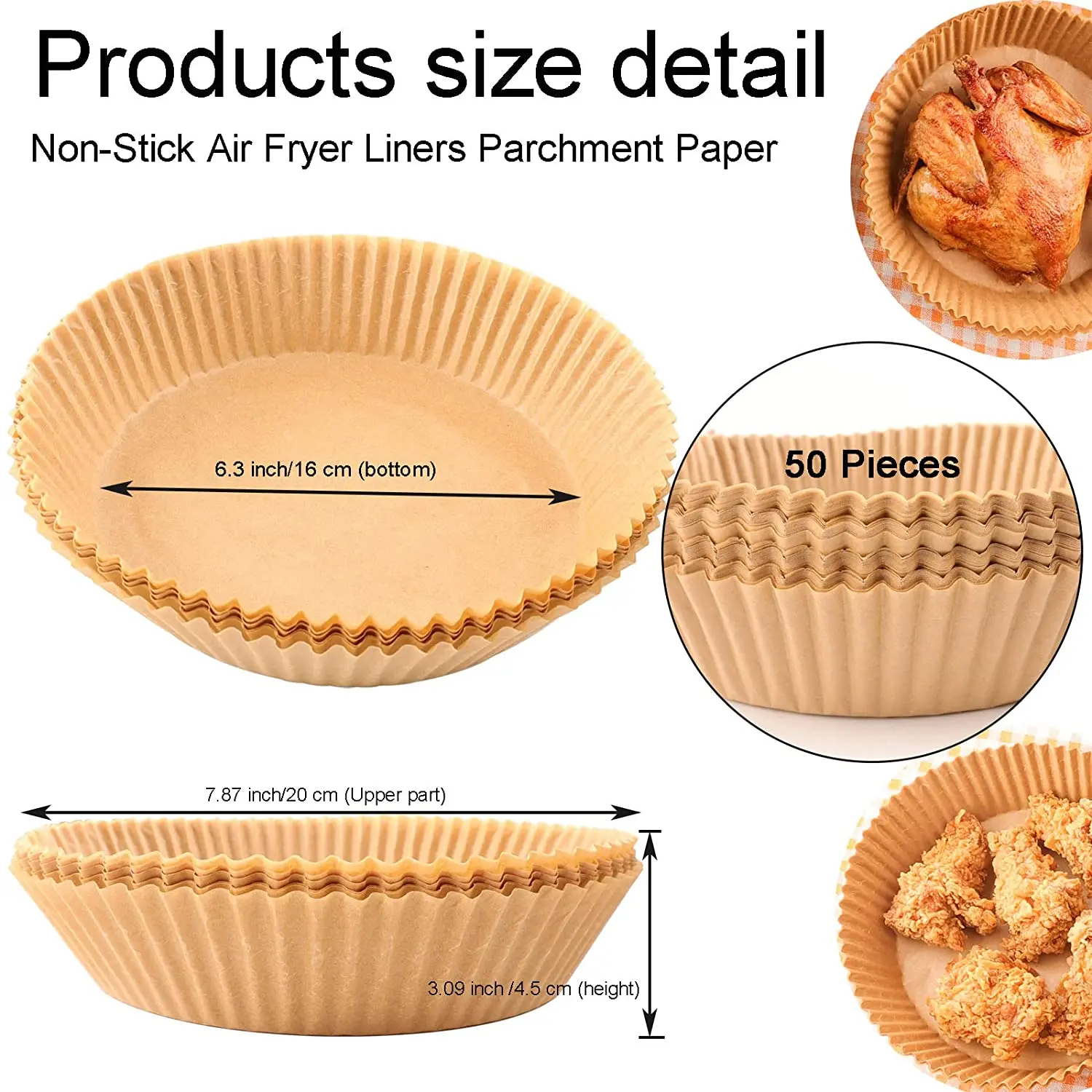 High Quality Air Fryer Liners High Temperature Resistant Non Porous Disposable Air Fryer Paper