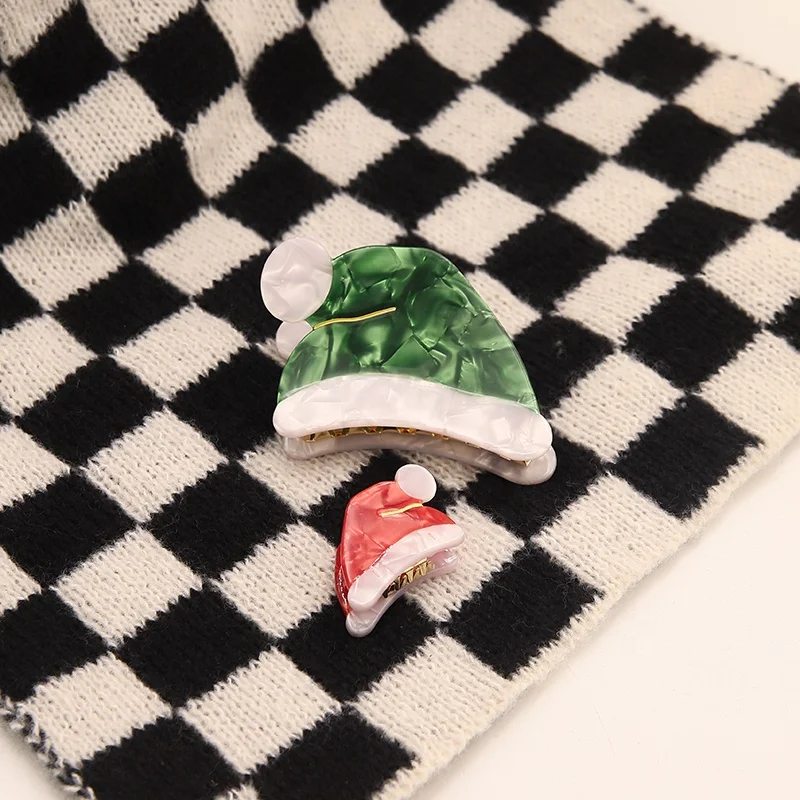 New arrivals mini Cute Christmas Hat Clip hair claw large hair accessories durable hair claw clips for Girl