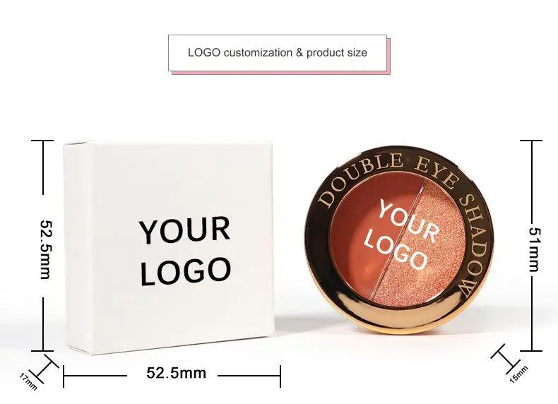 MLM Custom Makeup High Quality Private Label Glitter Shiny Eye Shadow High Pigmented Vegan Custom Logo Duo Eyeshadow Palette