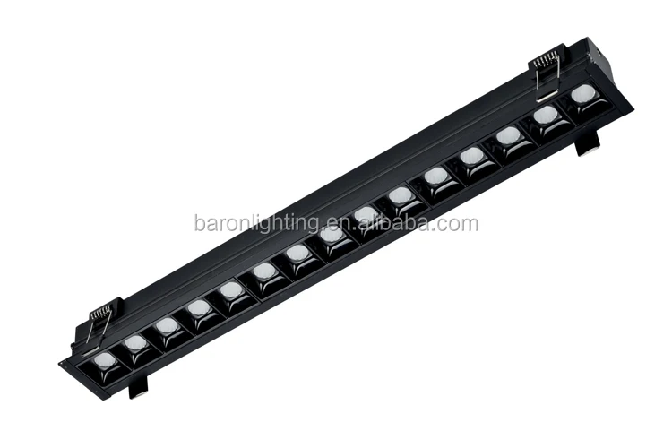 Indoor ceiling decoration black color warm white led linear lighting fixture system linear led light