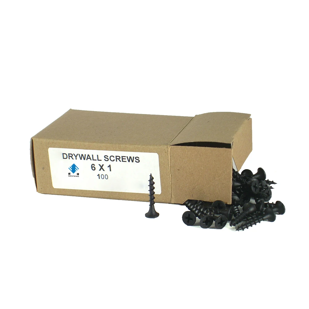 C1022 Hardened Black Zinc Phosphated Bugle Head Phillips Drive Coarse Fine Thread Gypsm Drywall Screws