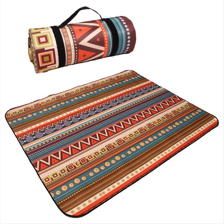 1PC Outdoor Picnic Mat Moistureproof Waterproof Camping Rugs Folding Beach Camping Mat National Style Picnic Blanket