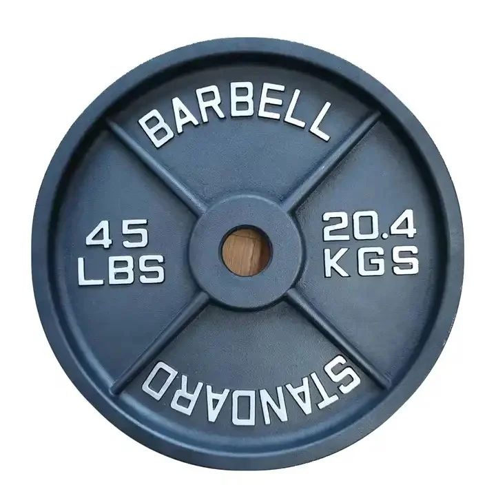 Steel Free Weight Plate Set Weightlifting Standard Bumper Plate  Barbell Gym Cast Iron Weight Plates