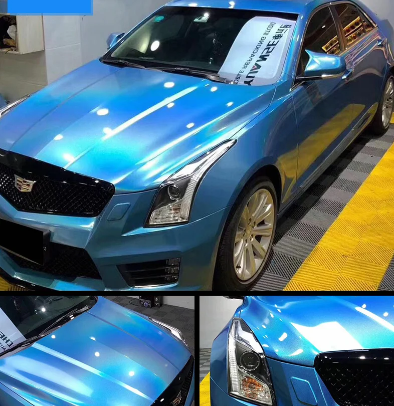 Chrome  Blue Vinyl Car Body Color Change Decoration Film Wrap Sticker Car Wrapping film