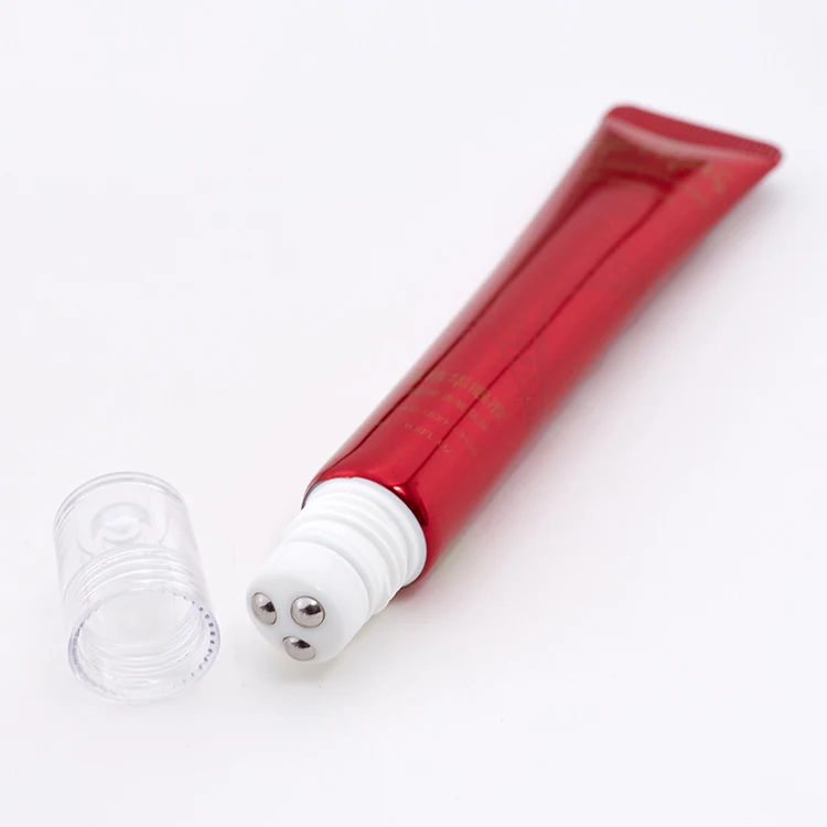 Cosmetic Packaging 15ml 20ml 30ml Roller Ball Eye Cream Tube With Stainless Steel Applicator