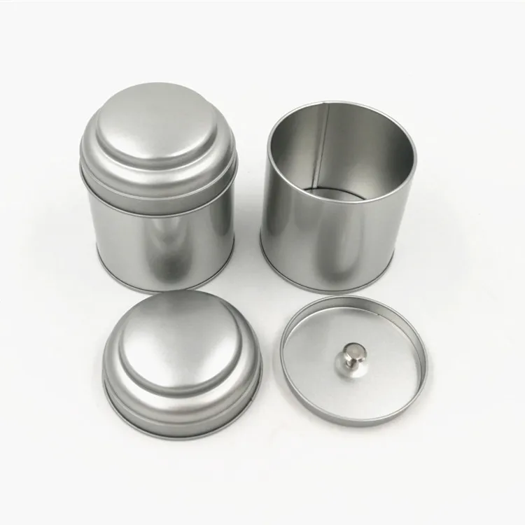 High Quality Custom Empty Round 50g Herb Coffee Box Tea Tin Can Box With Inner Lid Tea Metal Can