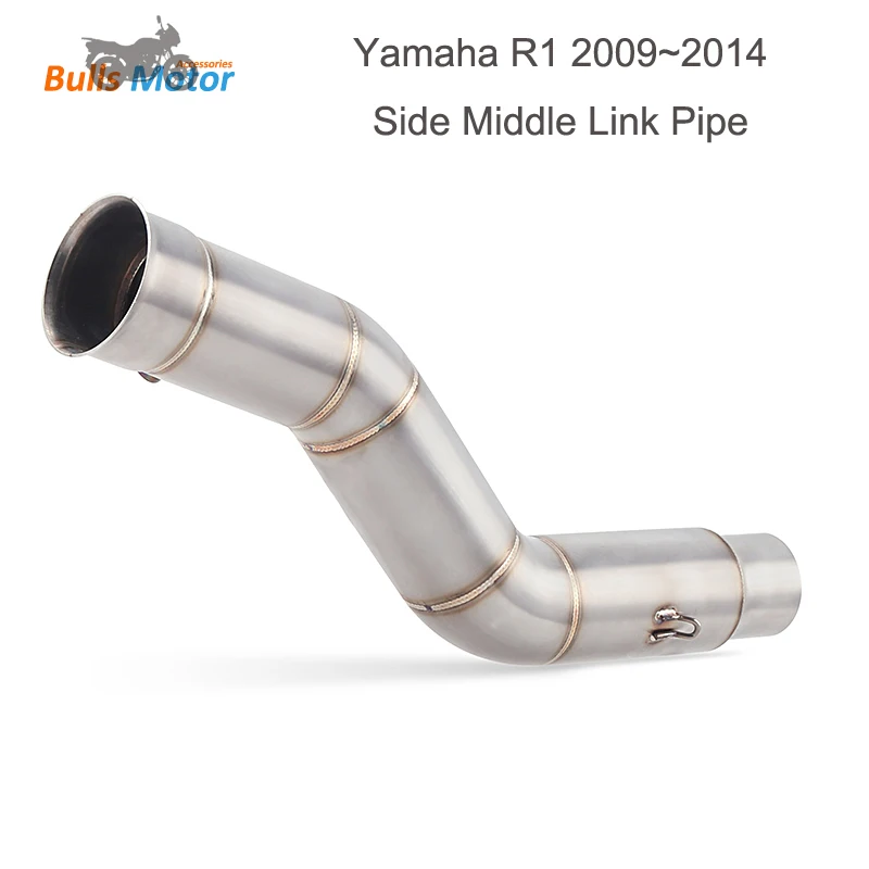 For YAMAHA R1 Exhaust Middle Link Pipe Single Row Motorcycle Exhaust System Slip on 2009 2010 2011 2012 2013 2014