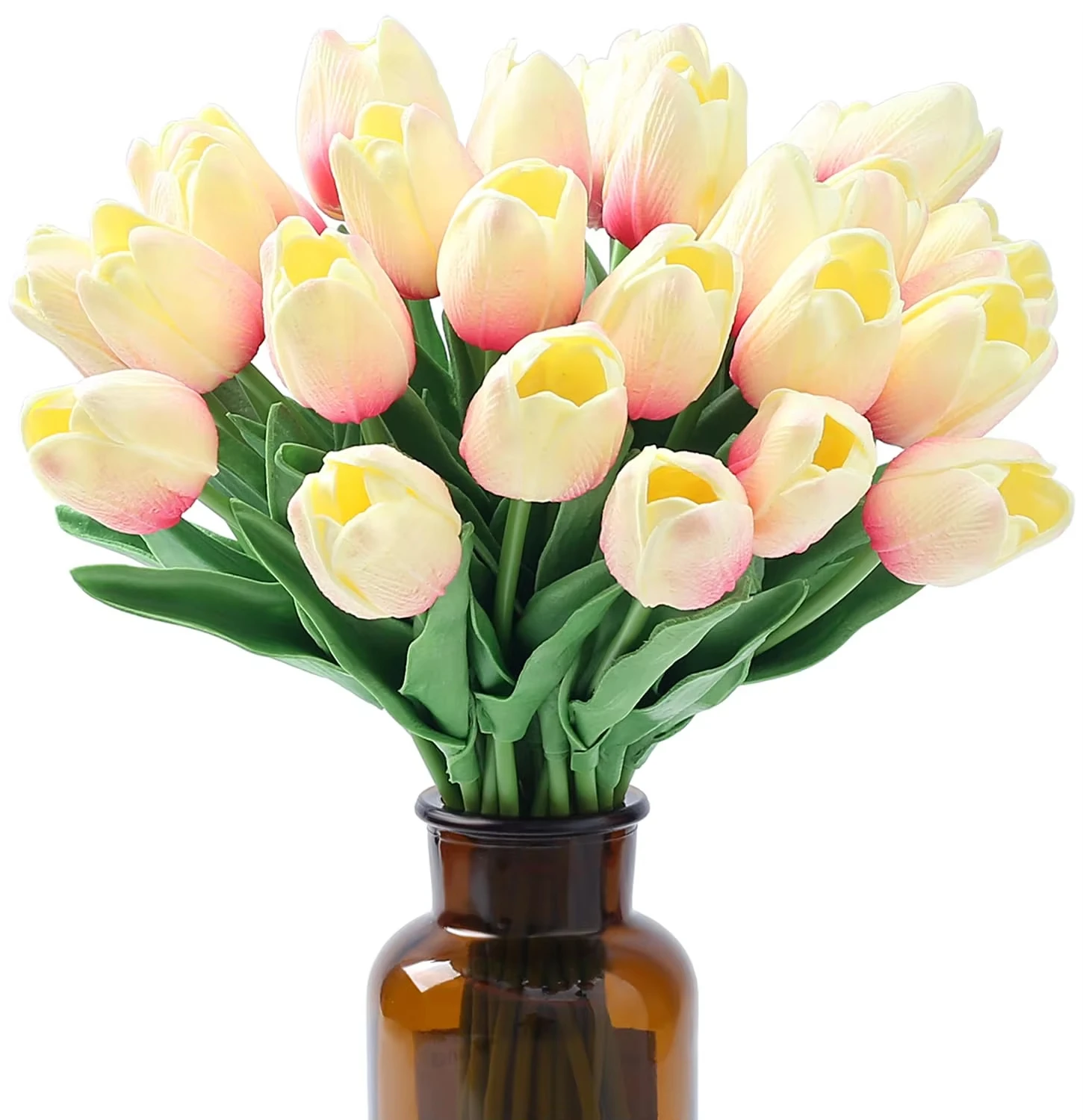 Оптовая продажа тюльпаны искусственные цветы на ощупь кремово-розовые Искусственные тюльпан украшение для дома