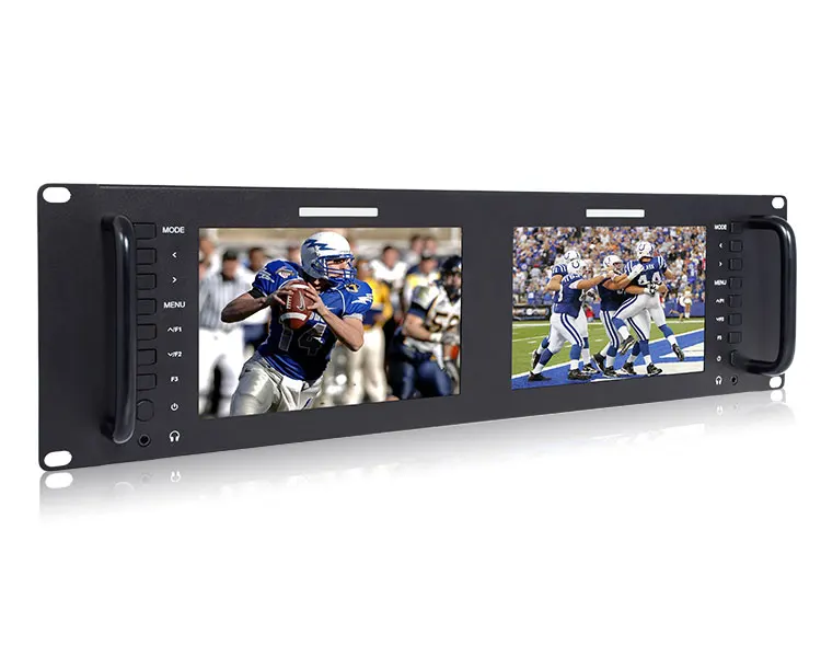 Dual 7inch 3RU IPS 1280x800 Broadcast LCD Rack Mount Monitor