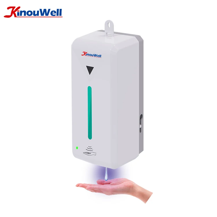 
White Wall Mounted Plastic Soap Dispenser, High-Grade Auto Hand Soap Dispenser With Ir Sensor, Soap Pump Liquid Soap Dispenser 