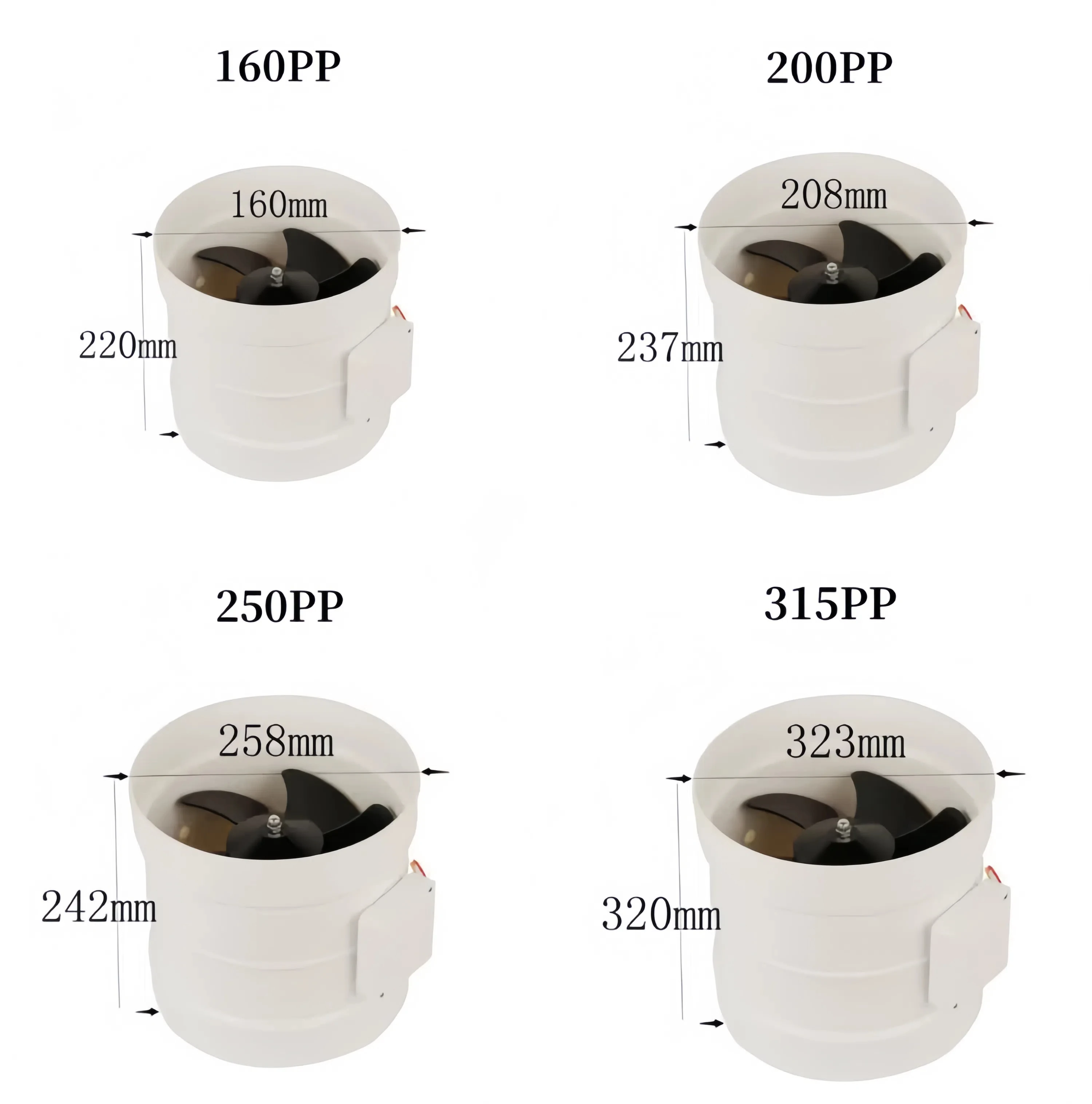 High Efficiency Laboratory Fume Hood Exhaust Fan Vertical Axial Flow Fans