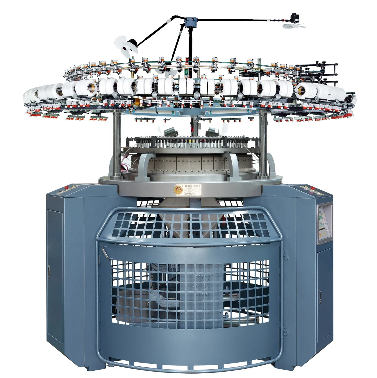 Taiwan Machinery Tubular Knit Fabric Machine Taifan Three Thread Fleece Circular Knitting Machine
