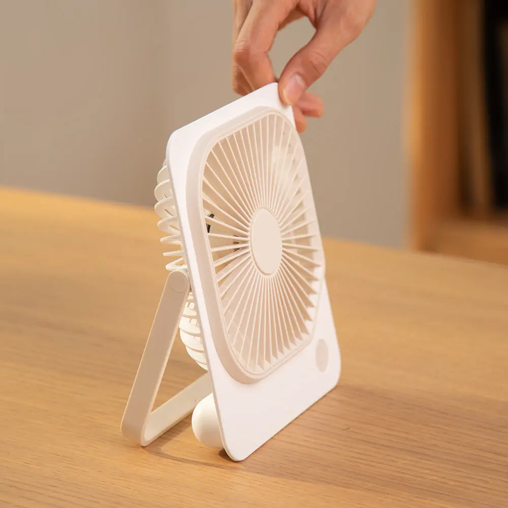1200mAh Ultra Thin Square USB Rechargeable Mini Desktop Fan Mount Wall Portable Desk Fan