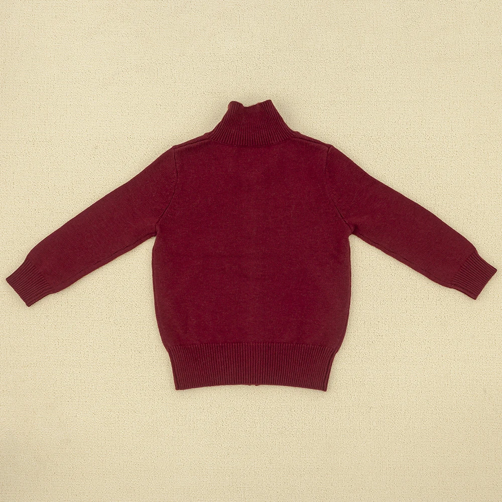 new design kids boys wool sweater Long Sleeve Baby Boy shawl collar full-zip knitted sweater cardigan