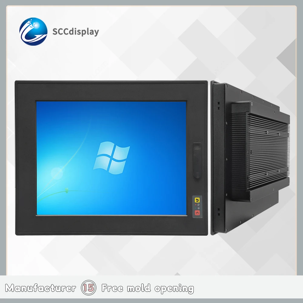 best-selling Embedded 15 inch industrial Integrated machine high definition computer screen production equipment  monitor screen