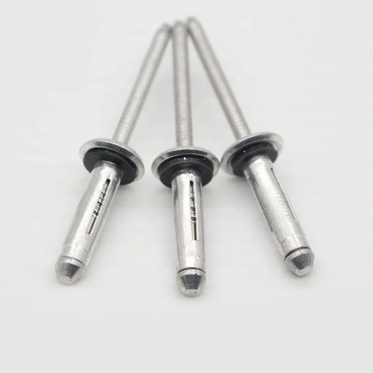 DIN 7337 Waterproof exploding tri-fold blind rivet with rubber