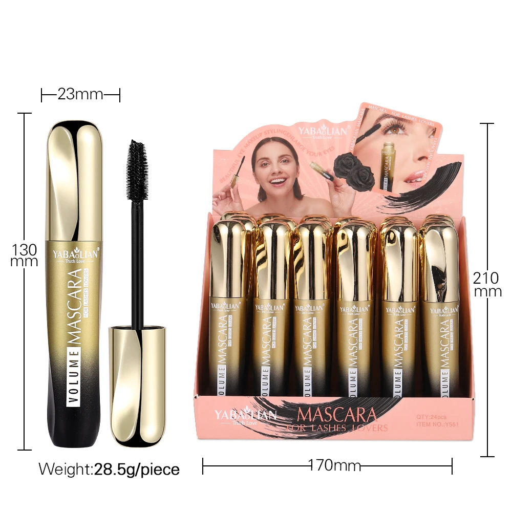 Customize Brand 4D Silk Fiber Lash Mascara Long Curling Volume Express Eyelashes Waterproof Liquid Eye Lashes Extension Mascara