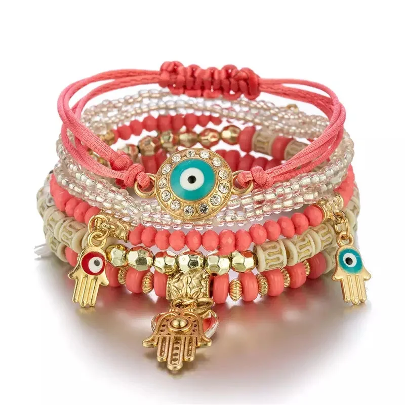 hand-beaded fashion eye bead Bohemia retro ethnic multi-layer bracelet