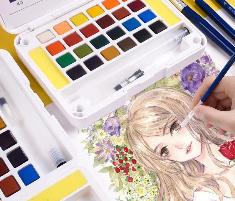Master 10403 solid watercolor paint 24 color art student painting tool hand-painted beginner washable