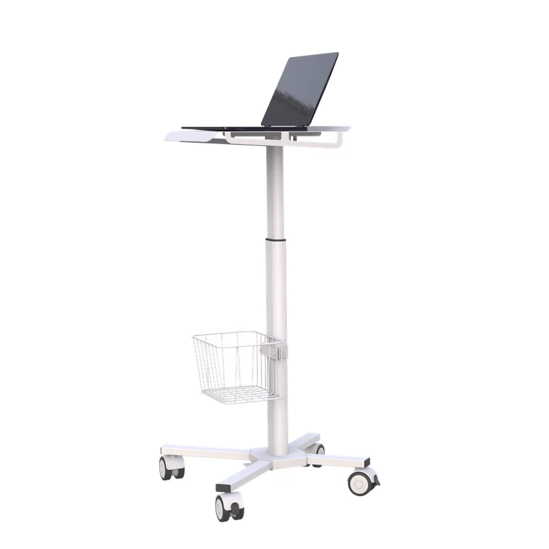 Cart for Laptop Medical Stand with Wheels Gas Spring Height Adjustable Rolling Stand for  Laptop Trolleys