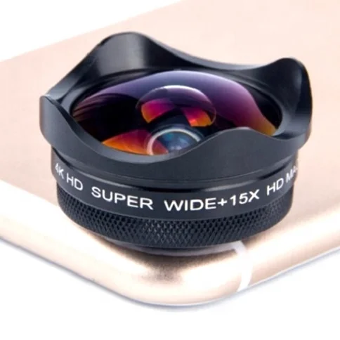 Shopify Supplier 20X Macro Lens 120 Degree Wide Angle Phone Camera 2 in 1 for Photography