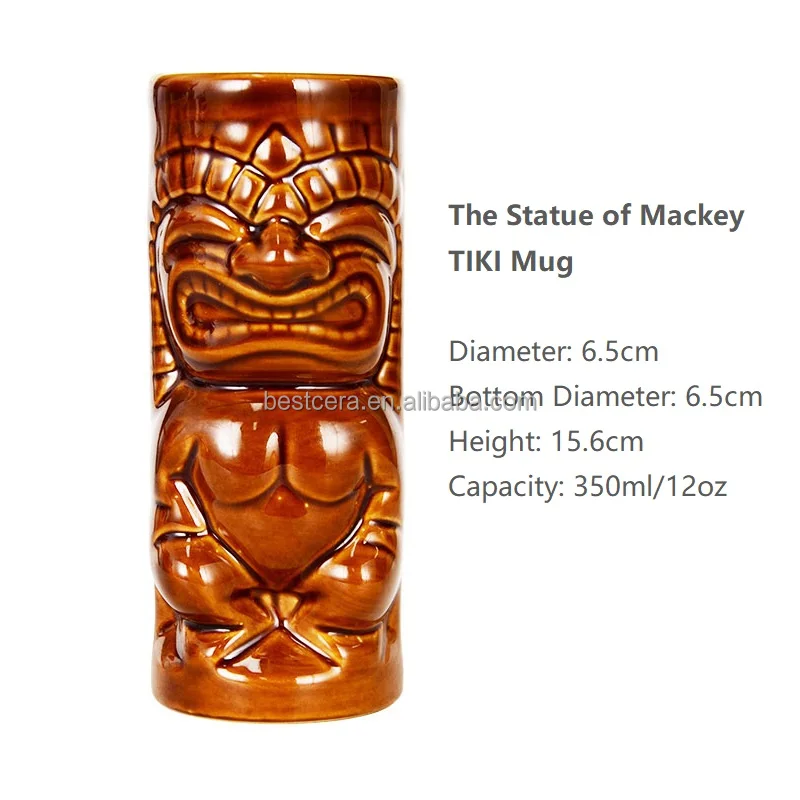 Promotion Hawaii Tiki Mugs Cocktail Cup Skull Mug 13oz Color Glazed Ceramic Tiki Beer Mug 