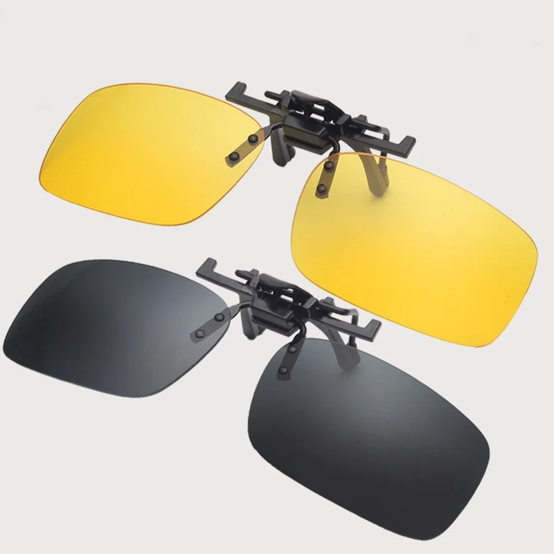 High quality vintage clip on sunglasses driving night vision lens for women and men