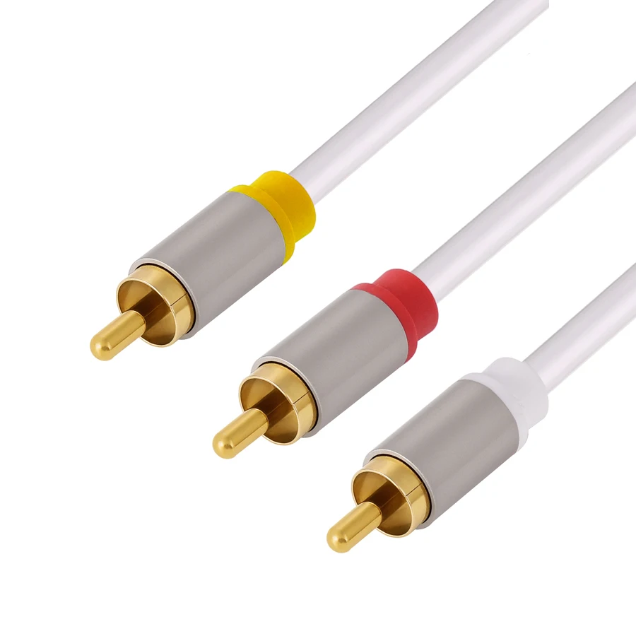 Бесплатный образец 2 RCA на Мужской позолоченный Аудио Veido кабель для DVD усилитель домашний кинотеатр