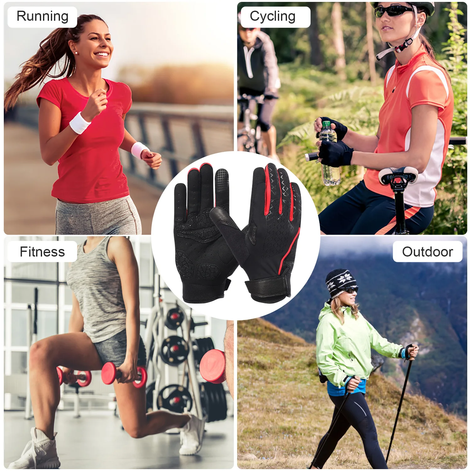 Summer Road Car Mountain Bike Riding Gloves Full Finger Bicycle Gloves