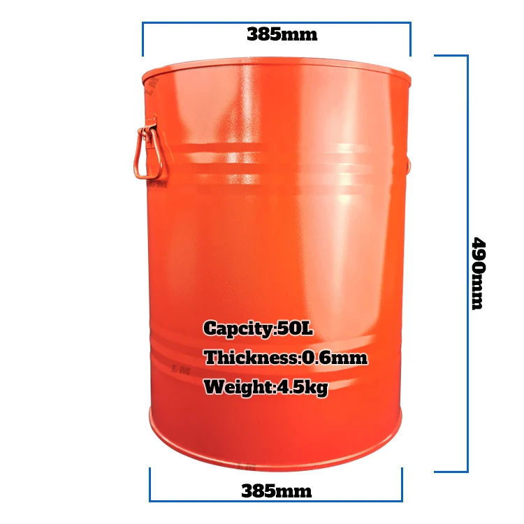 50L Chemical Barrel  Steel Drum Tight Head Pail 13 Gallon Bucket For Liquid Chemical Materials