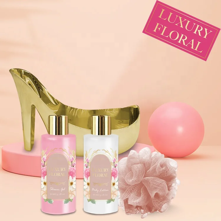 Wholesale Private Label Cosmetics Good Price High Heel Shoes Shape Shower Gel De Douche  And Body Lotion Bath Skin Care Gift Set