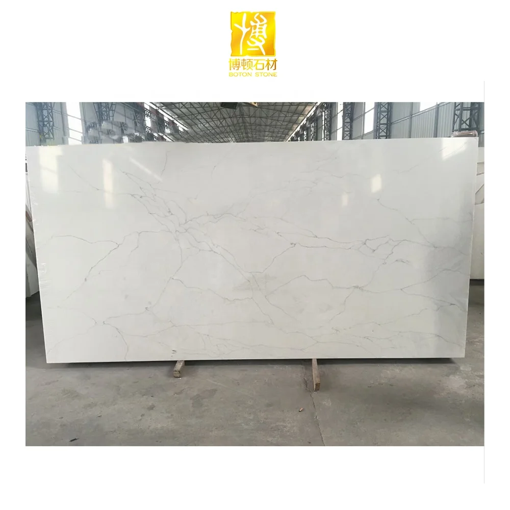 BOTON STONE Manufacturer Best Price Mirror Tiles Calacatta Slabs White Quartz Stone
