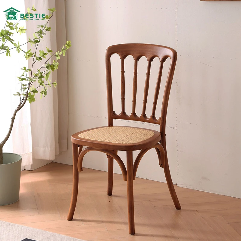 High Quality Stackable Wooden Wedding Banquet Chair Solid Wood Dining Chairs For Events Outdoor chair