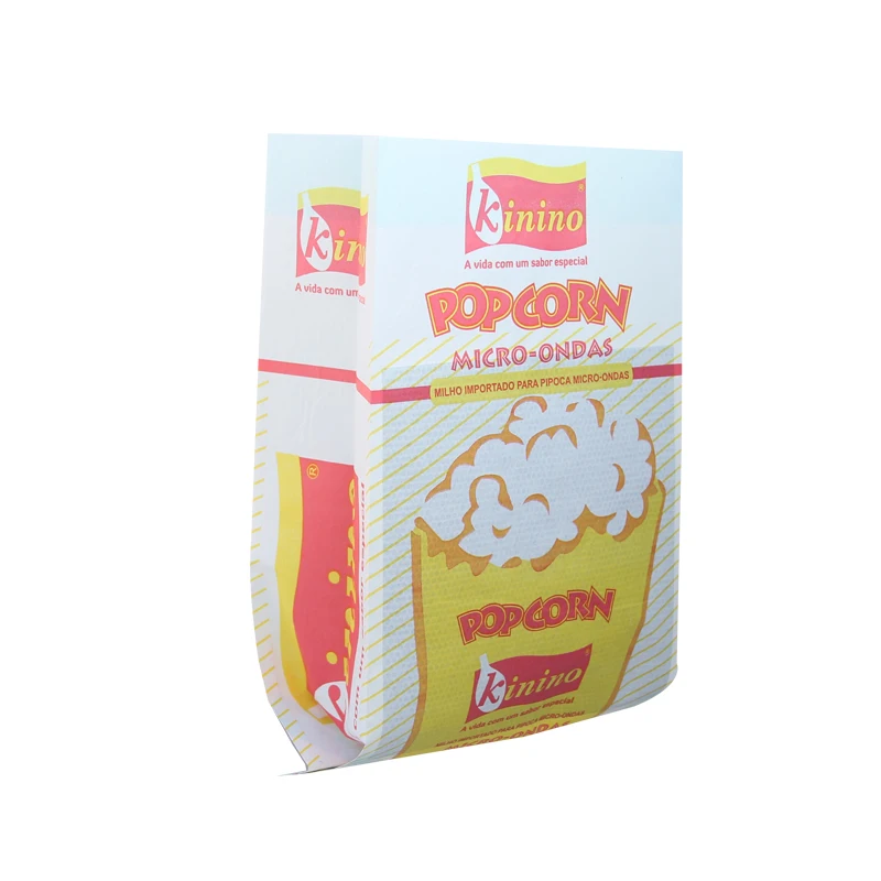 food grade custom logo printed resealable foil side gusset microwave popcorn poly paper bags for packaging