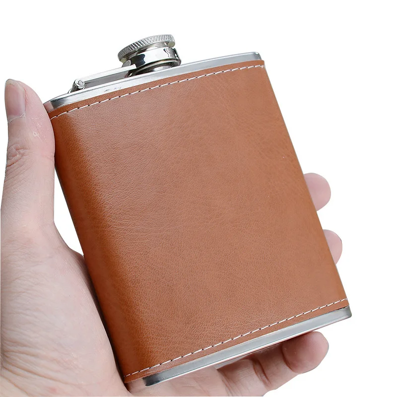 Подгонянный держатель для винного горшка из искусственной кожи, с рукавом, колба для свадебного подарка для мужа, отца или родственника