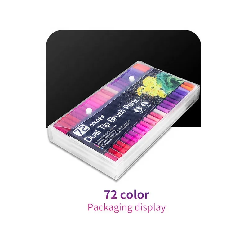 12-Color Dual Tip Watercolor Brush Pen Set for Painting, Sketching & Art Projects