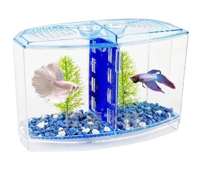 Aquarium fish pet breeding environment acrylic double grid single grid transparent fish tank with divider plate rectangle