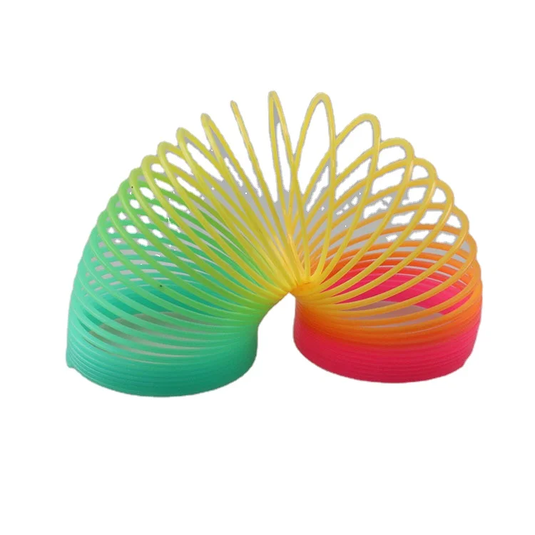 Educational Rainbow Spring Coil Toy Magical Folding Plastic Fun Educational Toy Night Market Stall